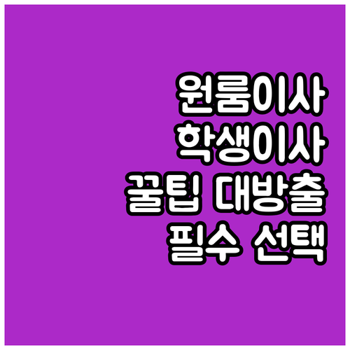 원룸 포장이사 학생 전용 서비스 선택