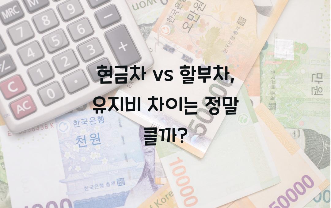 현금차 vs 할부차, 유지비 차이는 얼마나 클까?