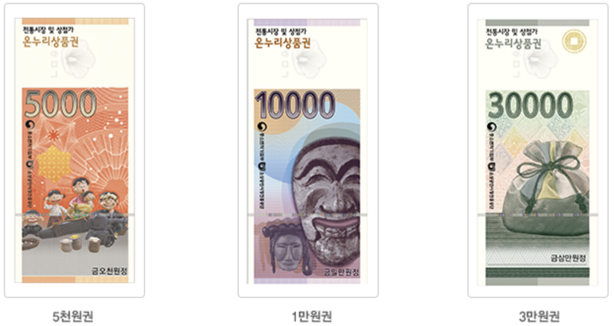 온누리 지류형 상품권