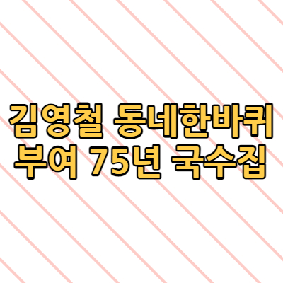  김영철 동네한바퀴 부여 75년 국수집 은산국수 국수공장 가격 위치 파는곳