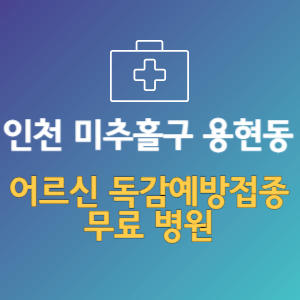 인천 미추홀구 용현동 노인 독감예방접종 무료 병원 (인플루엔자 무료 접종 대상 날짜)