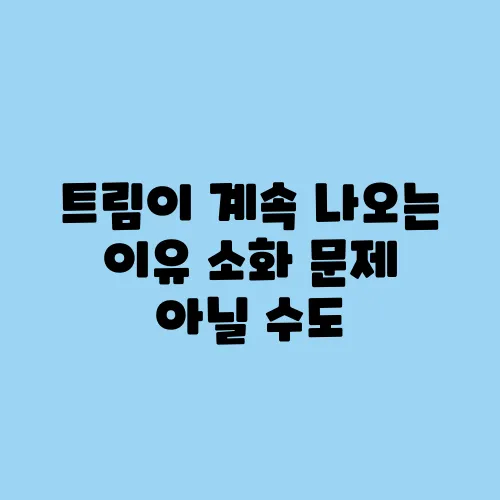 트림이 계속 나오는 이유 소화 문제 아닐 수도