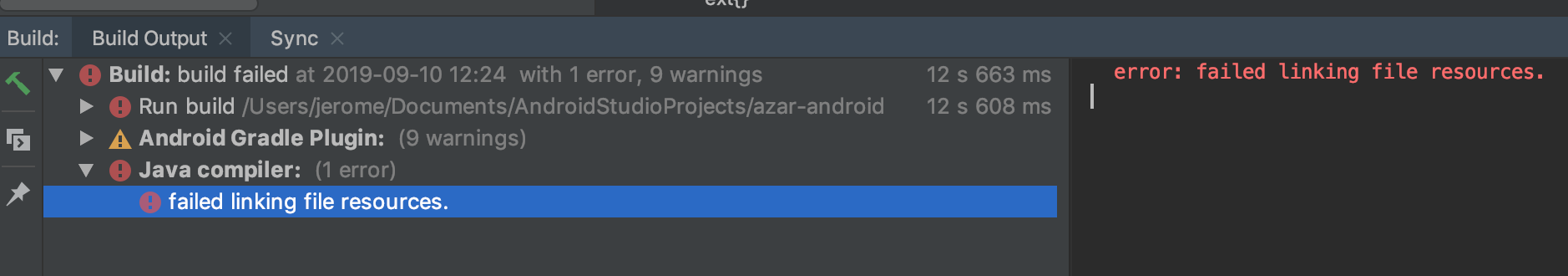  [Android] error: failed linking file resources.