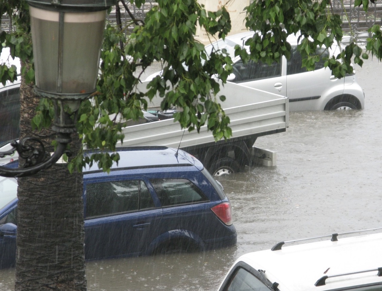 flooded car