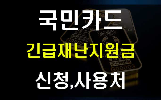  국민카드 긴급재난지원금 신청과 사용처 사용혜택