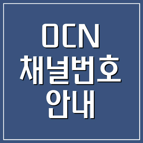  오씨엔 OCN 채널번호 안내