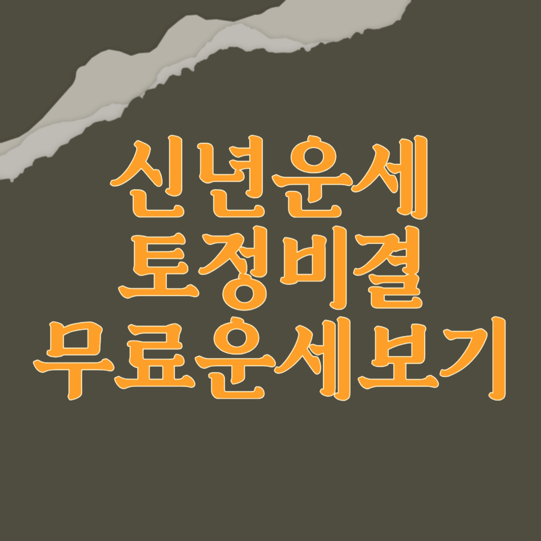 신년운세 무료 토정비결 보는 곳