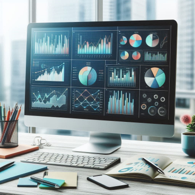 여러 개의 데이터 차트와 통계 분석이 표시된 화면.