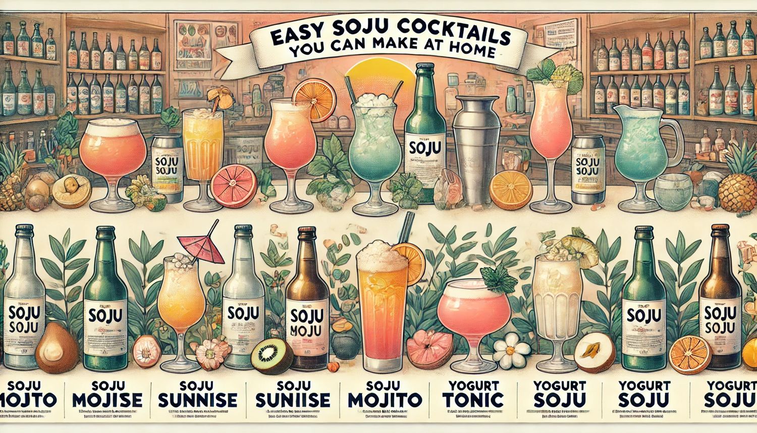 집에서 쉽게 만드는 소주 칵테일 레시피