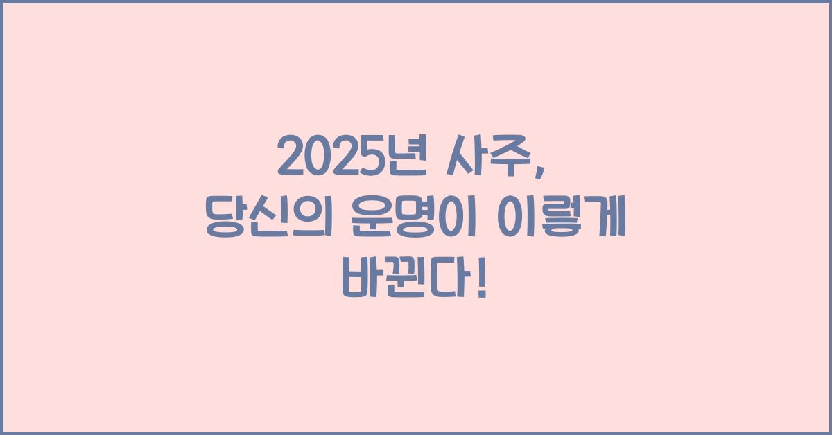 2025년 사주