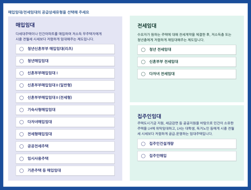 청년매입임대주택 신청 가능 지역 확인