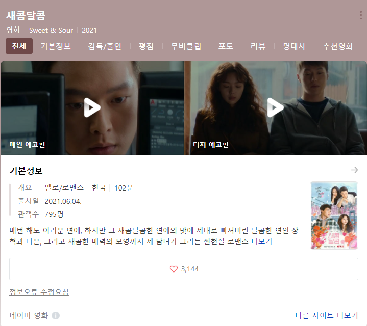 "WWW 검색어를 입력하세요", "나의아저씨", "새콤달콤" 넷플릭스 내가 좋아하는 배우