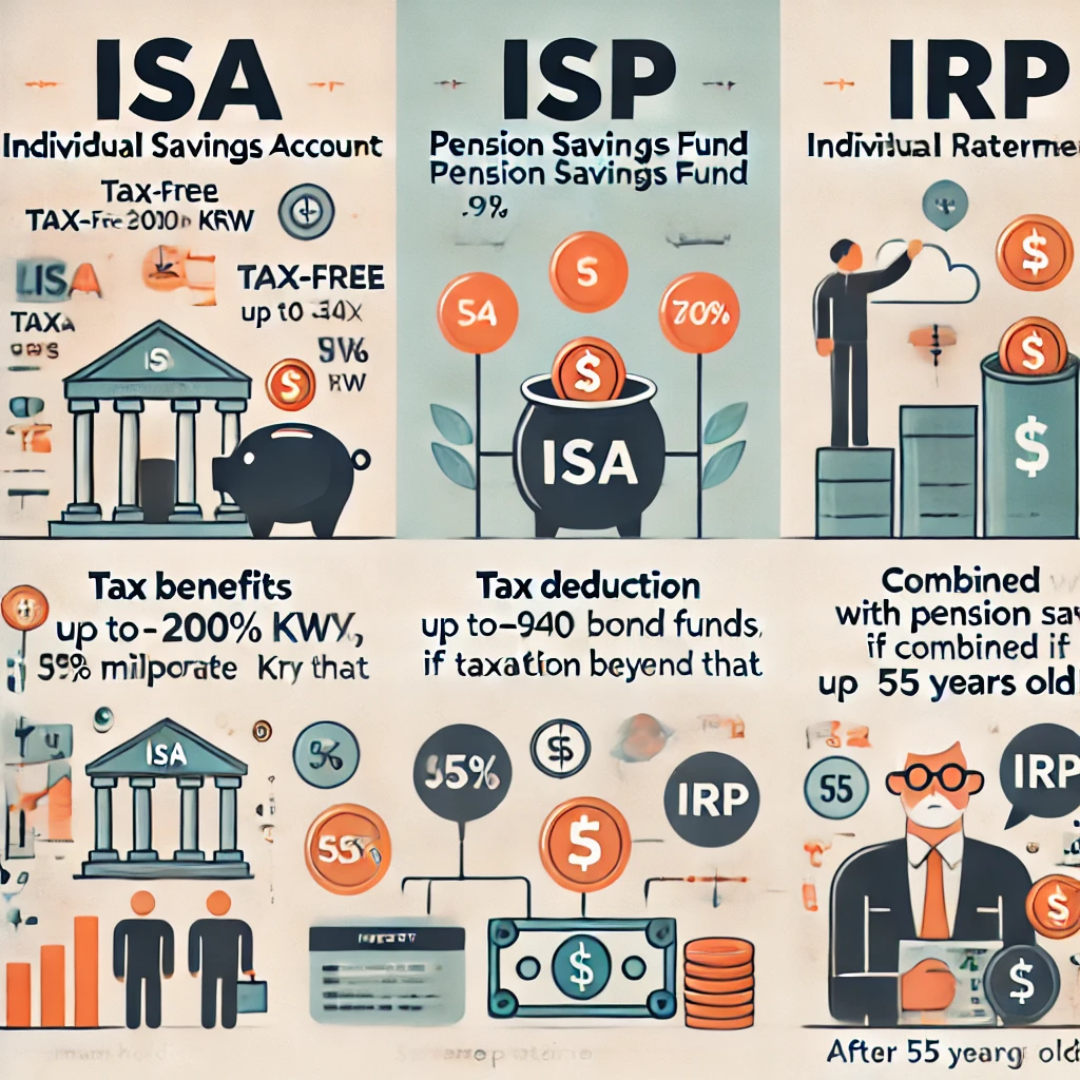 ISA, 연금저축펀드, IRP 개요 관련 인포그래픽 이미지