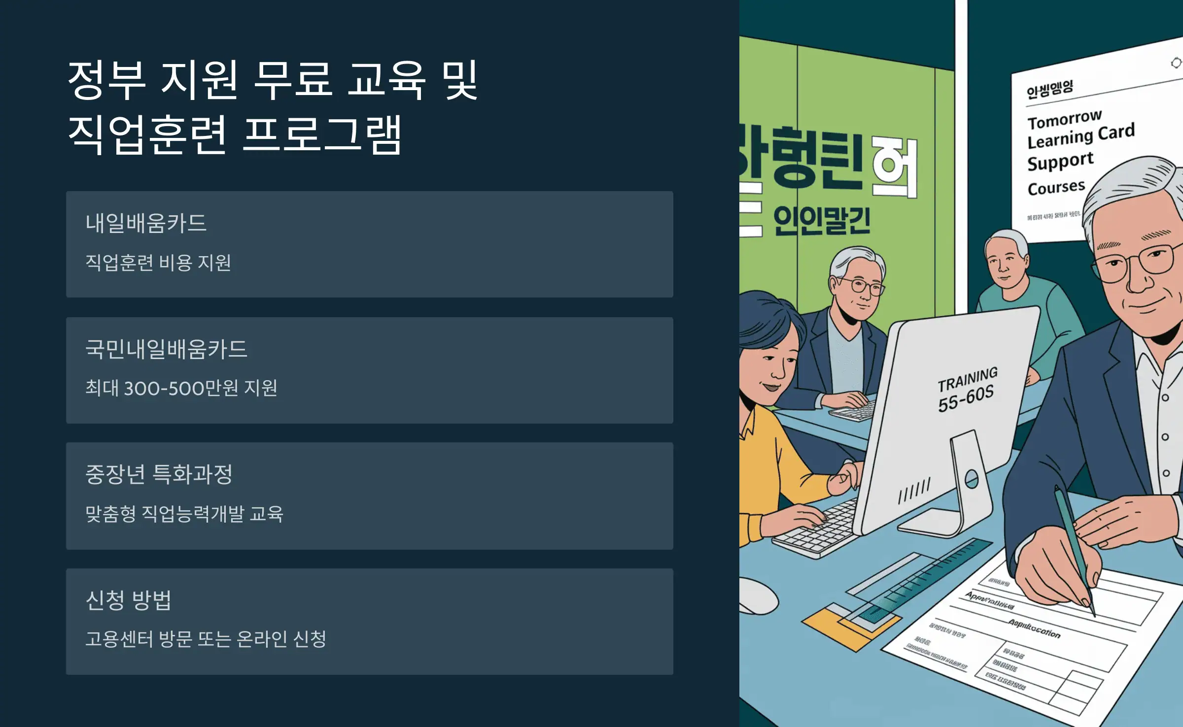 정부 지원 무료 교육 및 직업훈련 프로그램 (내일배움카드 포함)