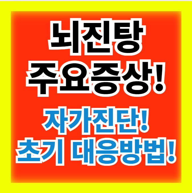  뇌징탕 주요증상 4가지 및 진단, 초기대응 치료방법