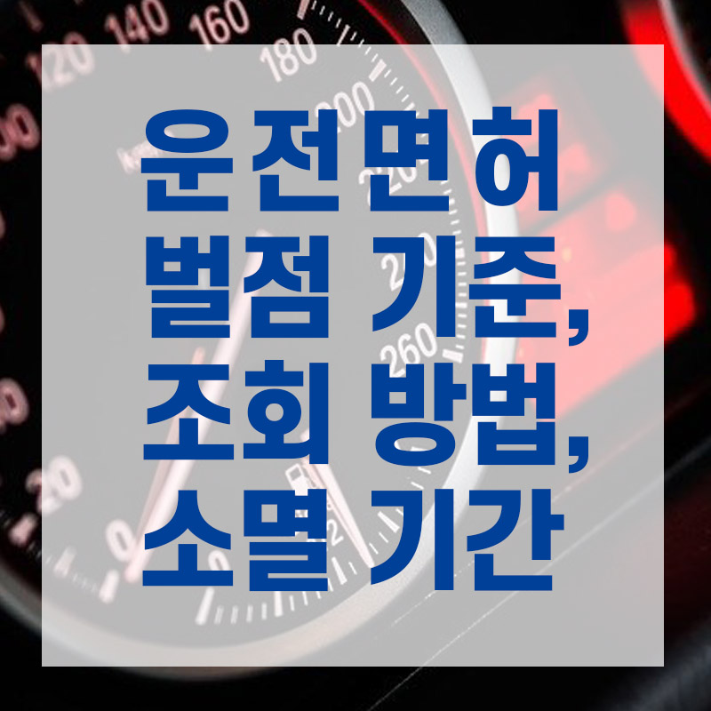  운전면허 벌점 기준, 조회 방법, 소멸기간 총정리