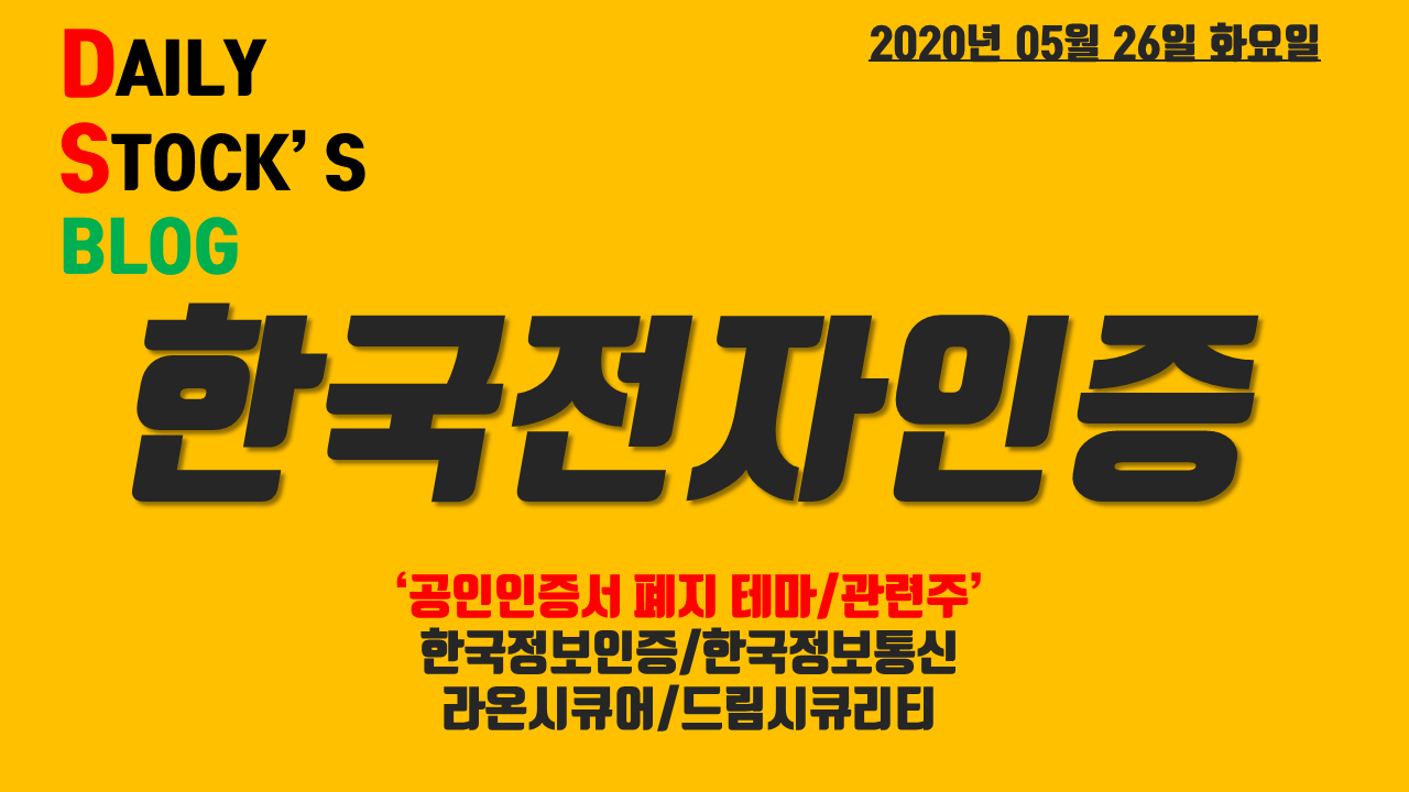  한국전자인증/한국정보인증/라온시큐어 주가 전망! - 공인인증서 폐지 수혜주 관련주 정리! 당일 단타 매매일지 !