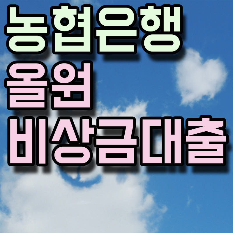  NH농협은행 올원 비상금대출 정보 알아보기