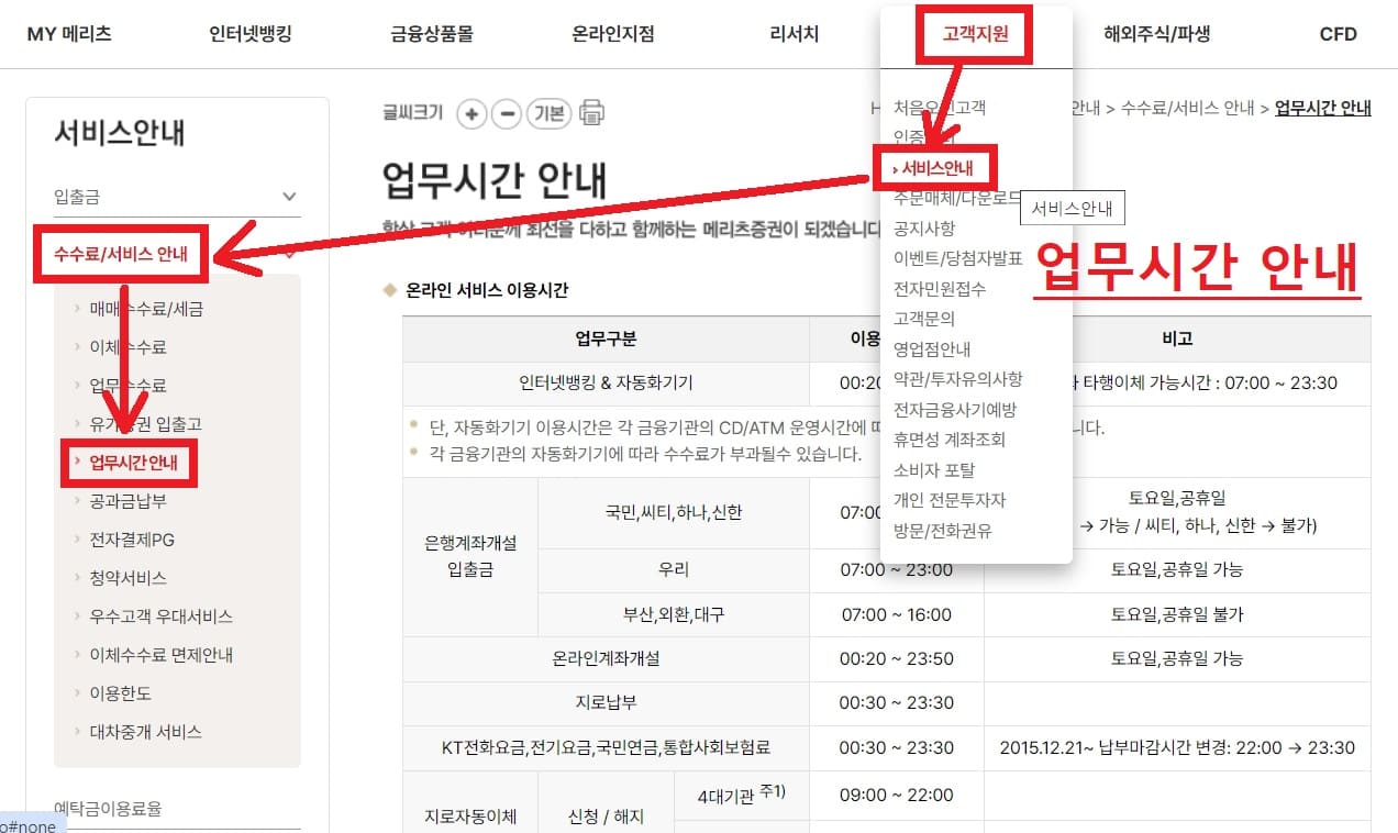 메리츠증권 업무시간