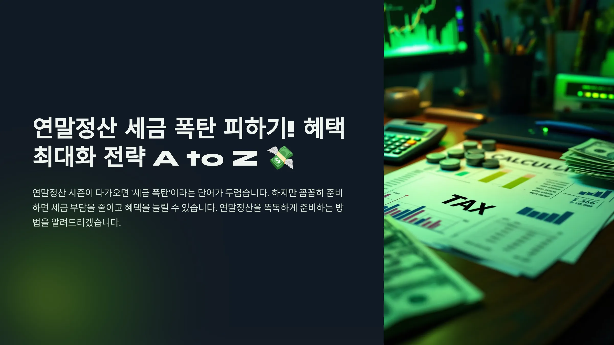 연말정산 세금 폭탄 피하기!