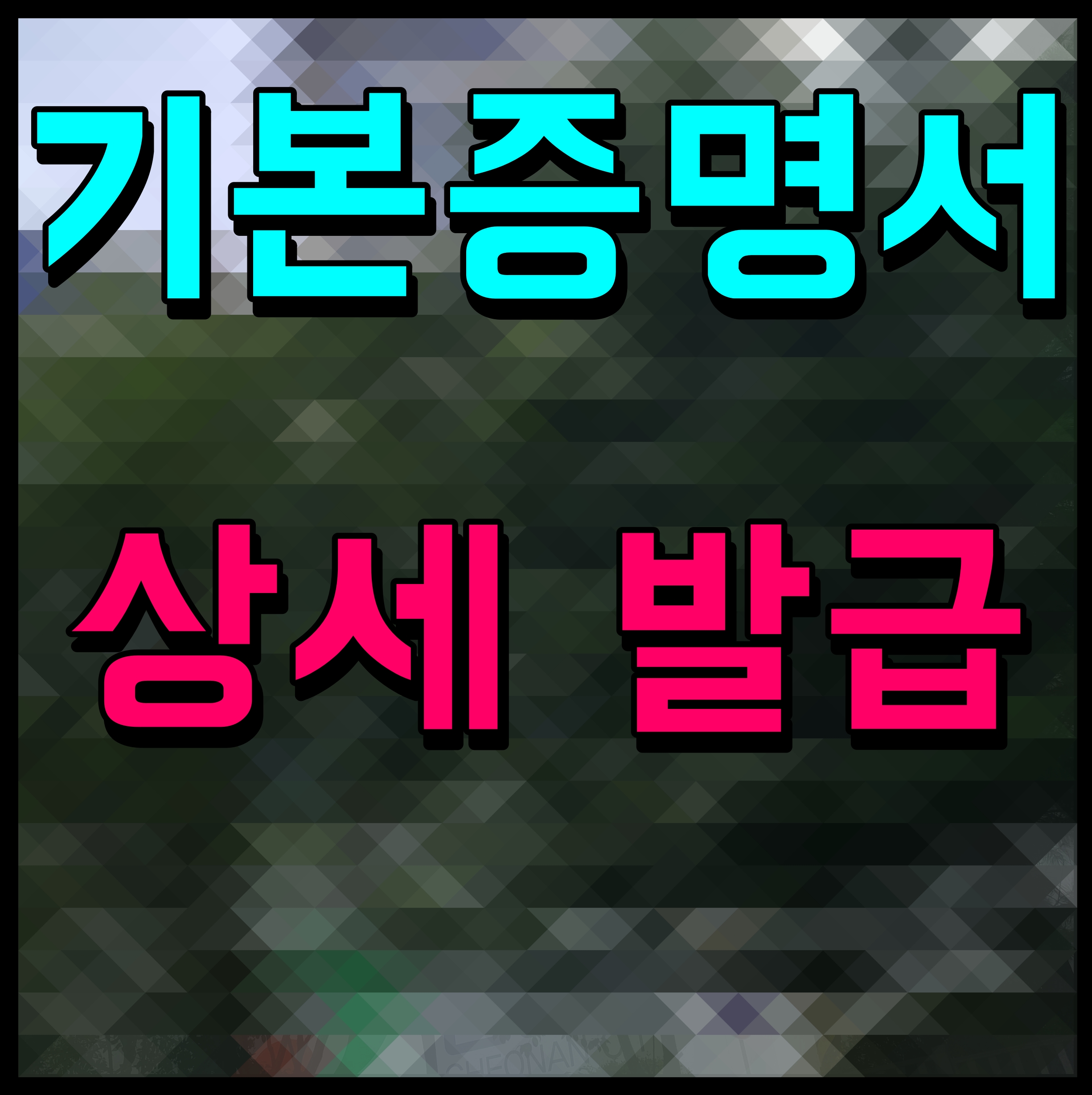  상세 기본증명서 인터넷발급 방법