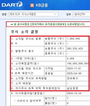 KB금융-주식소각