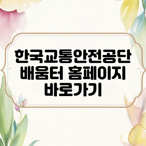 한국교통안전공단 배움터 홈페이지 바로가기