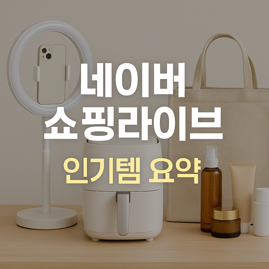 2025 네이버 쇼핑라이브 인기템 총정리 – 실시간 특가 &amp; 베스트리뷰 상품 소개
