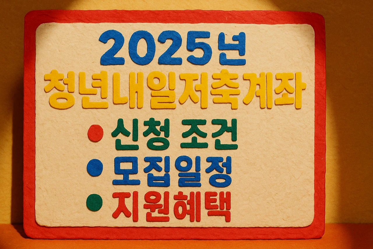 2025년 청년내일저축계좌 신청 조건, 모집일정, 지원혜택 총정리