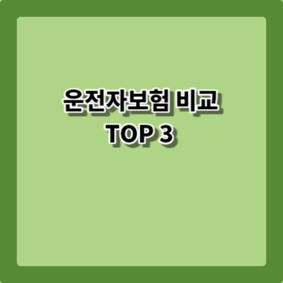 운전자보험 비교 TOP 3