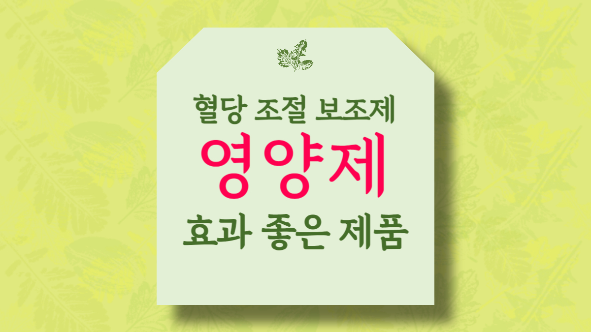 혈당 조절 보조제와 영양제 추천! 효과 좋은 제품 소개