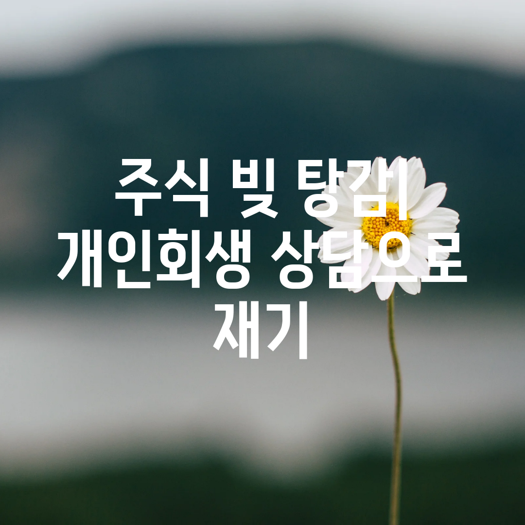 주식 빚 탕감 개인회생 상담으로 재기