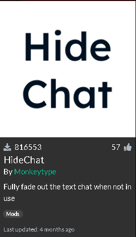 HideChat 클릭