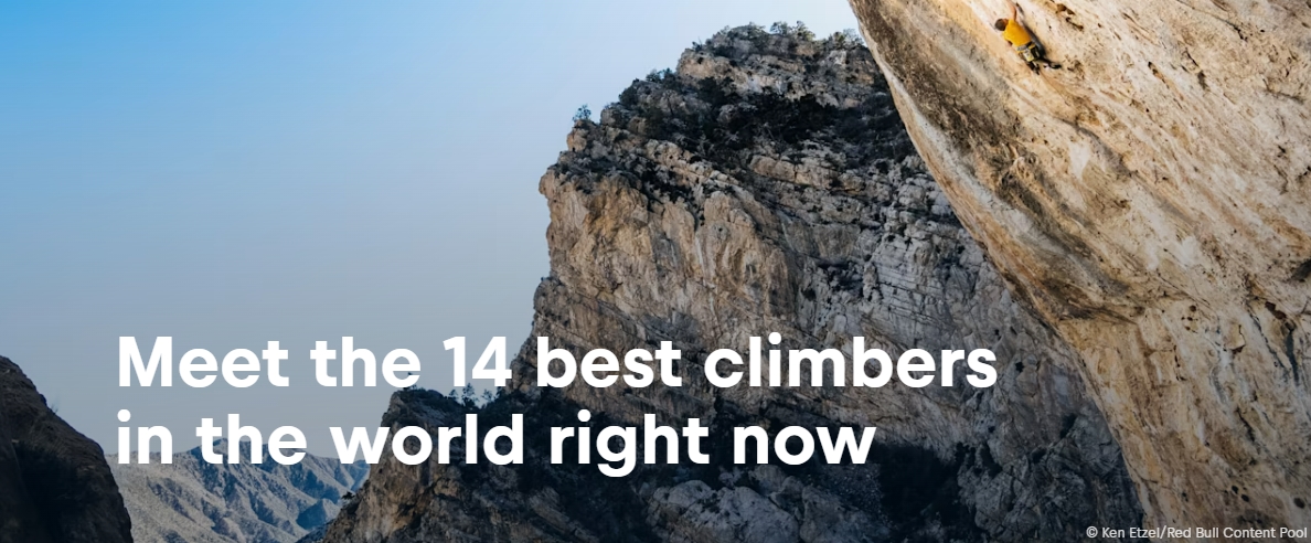 세계적 클라임버 14인...한국의 제인 김도 VIDEO:The 14 best climbers in the world right now