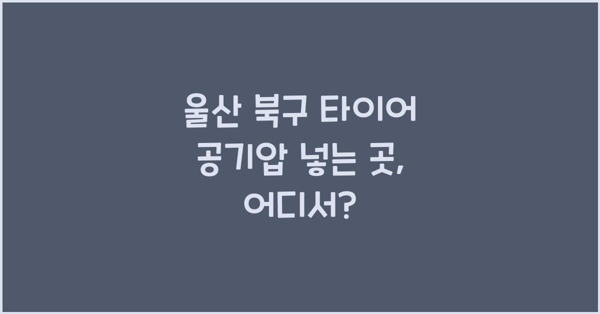 울산 북구 타이어 공기압 넣는 곳