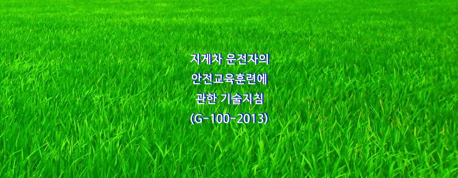  지게차 운전자의 안전교육훈련에 관한 기술지침(G-100-2013)