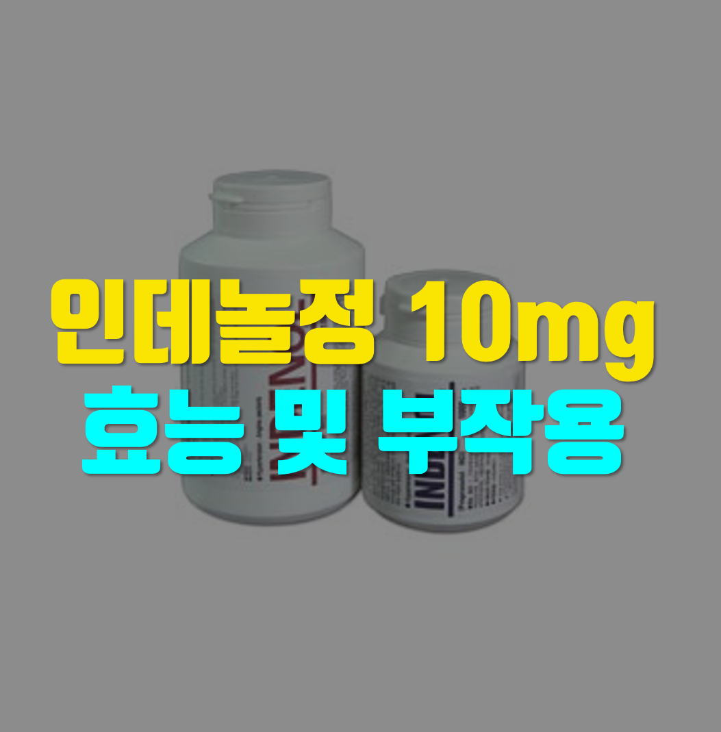  인데놀정 10mg 의약품 정보 반드시 알고 드세요!