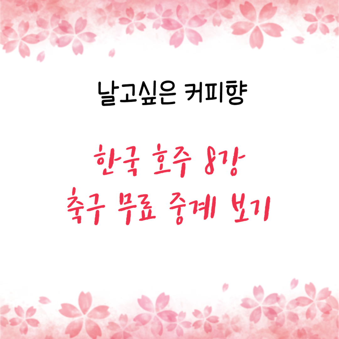  한국 호주 축구 중계 보기, 이것만 알면 끝! 무료로 즐기는 방법은?