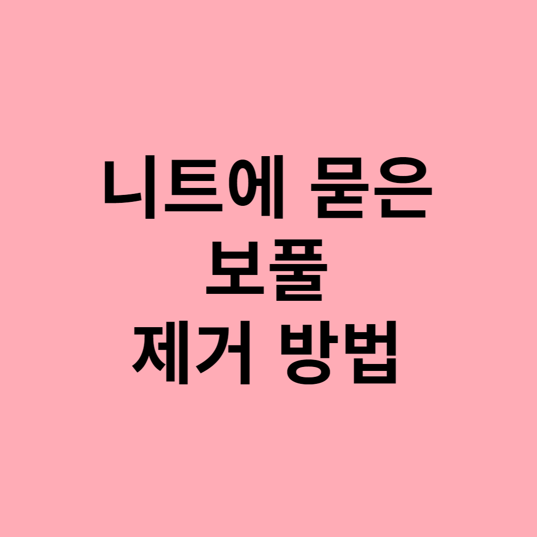 니트에 묻은 보풀 제거 방법