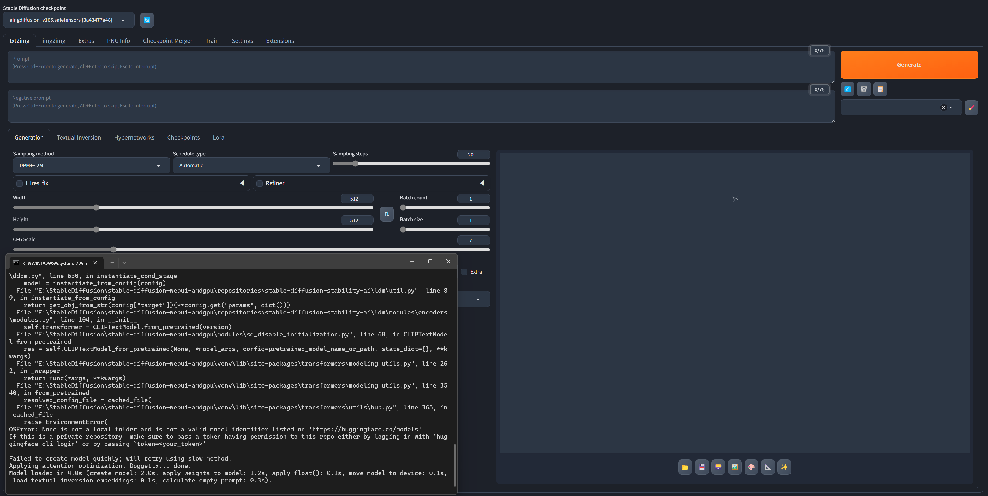AMD에 Stable Diffusion Web UI 설치하기(2), zluda 버전