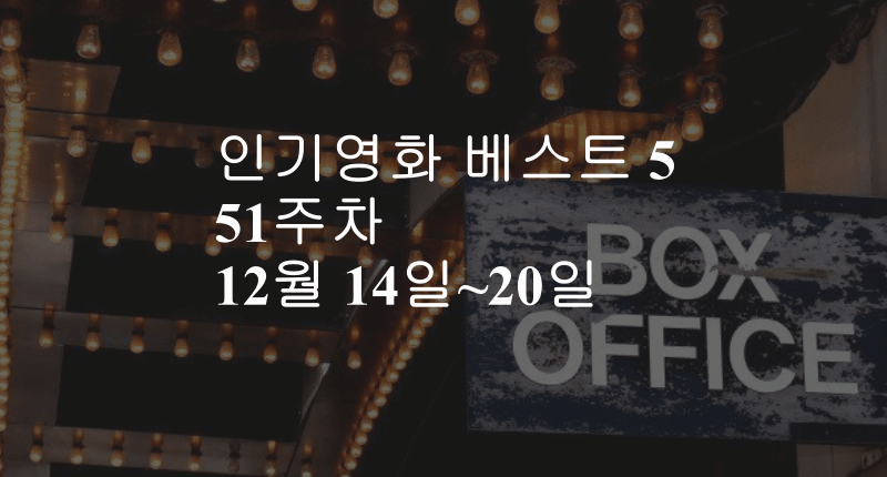  2020년 12월 14일 부터 20일 51주차 박스오피스 순위