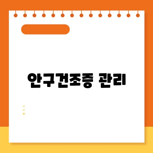 안구건조증 관리, 필수 안약과 사용법 안내