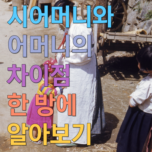  시어머니와 어머니의 차이점 한 방에 알아보기