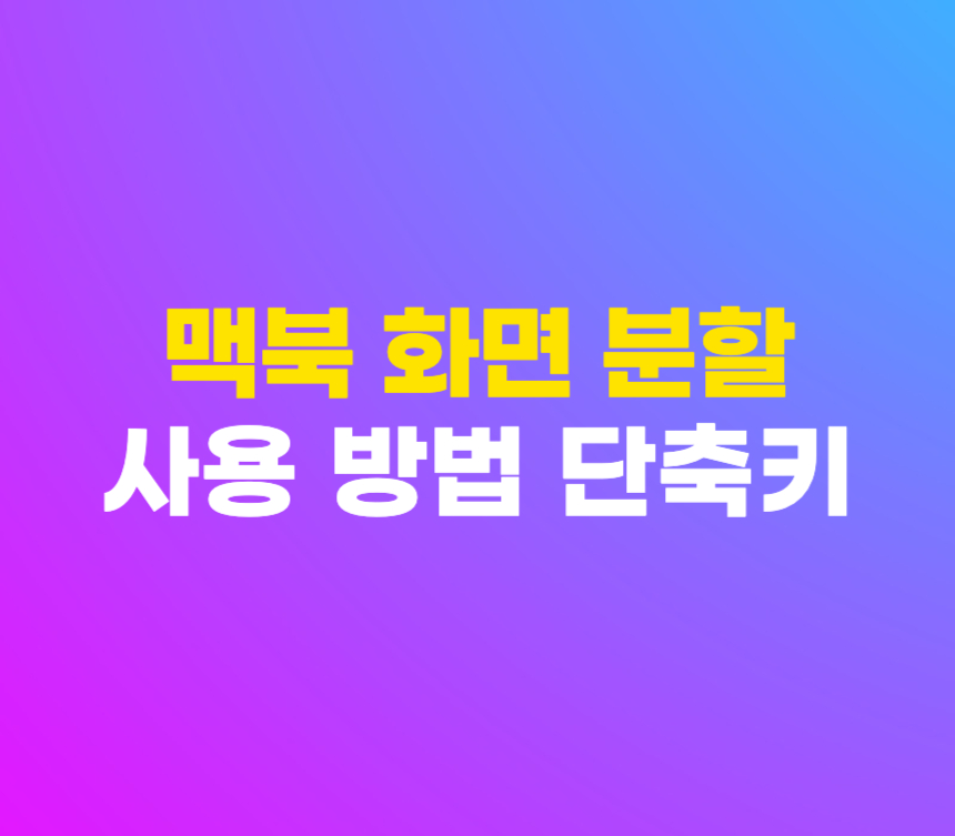 맥북 화면 분할 스플릿 뷰 사용 방법 단축키 섬네일