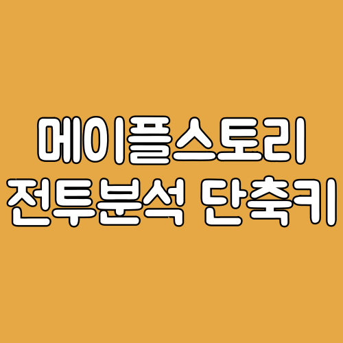 메이플스토리 전투분석 단축키 메이플스토리 전투분석 단축키