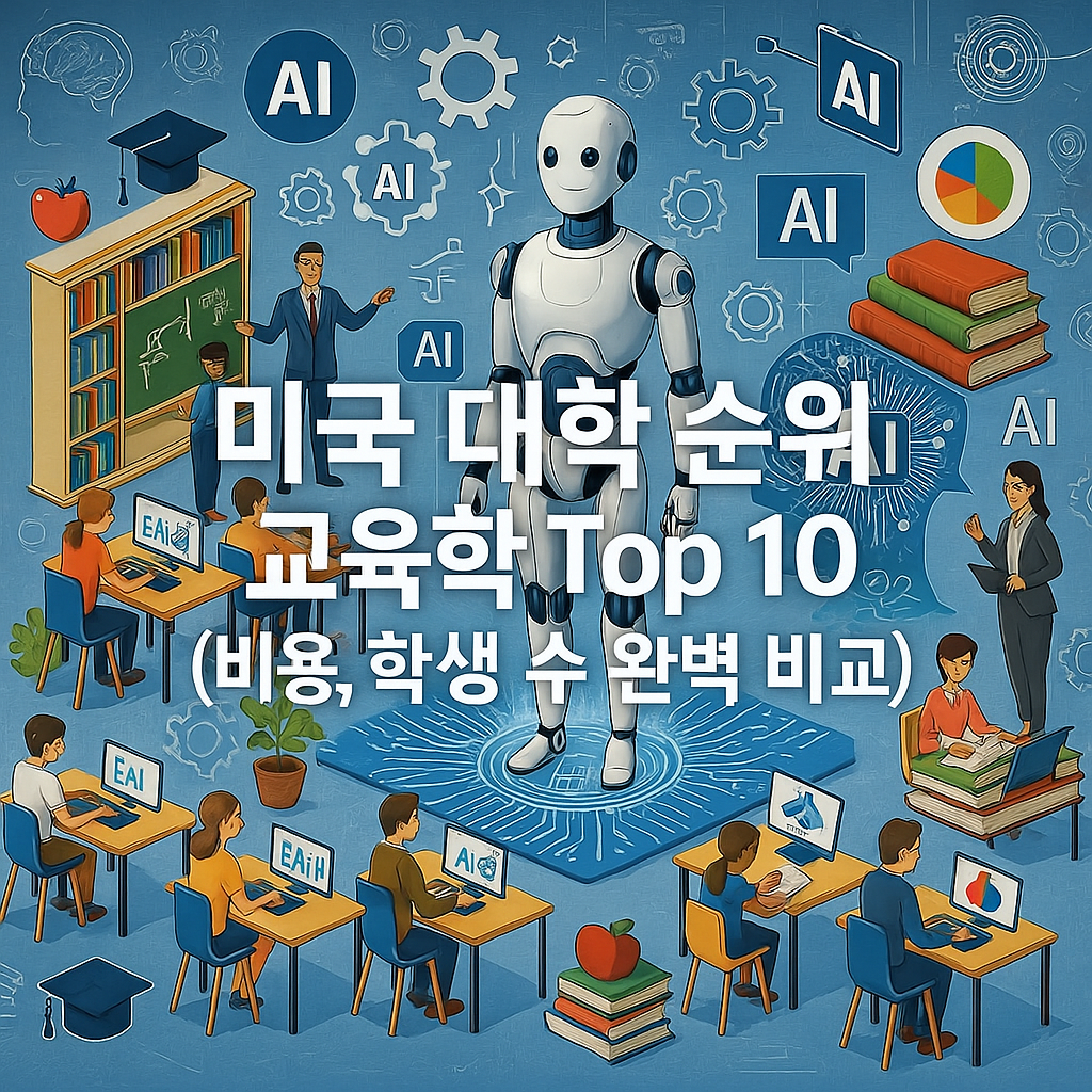 미국 대학 순위-교육학 TOP 10 (비용, 학생 수 비교) 이미지