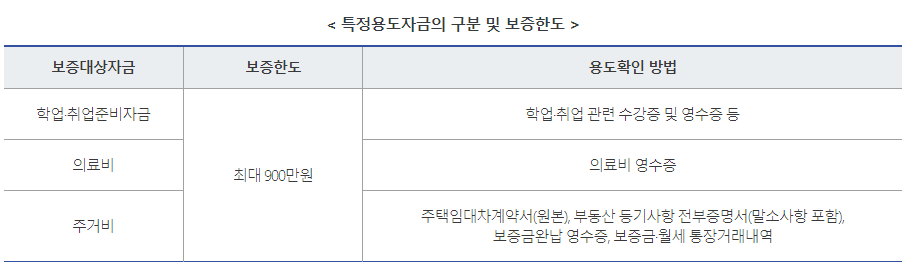 대출금 특정용도자금