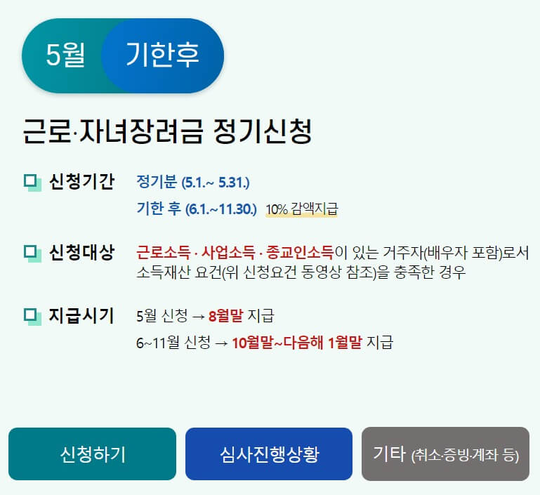 자녀 장려금 정기 신청