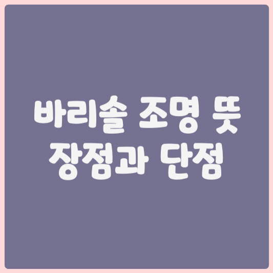 바리솔 조명 뜻