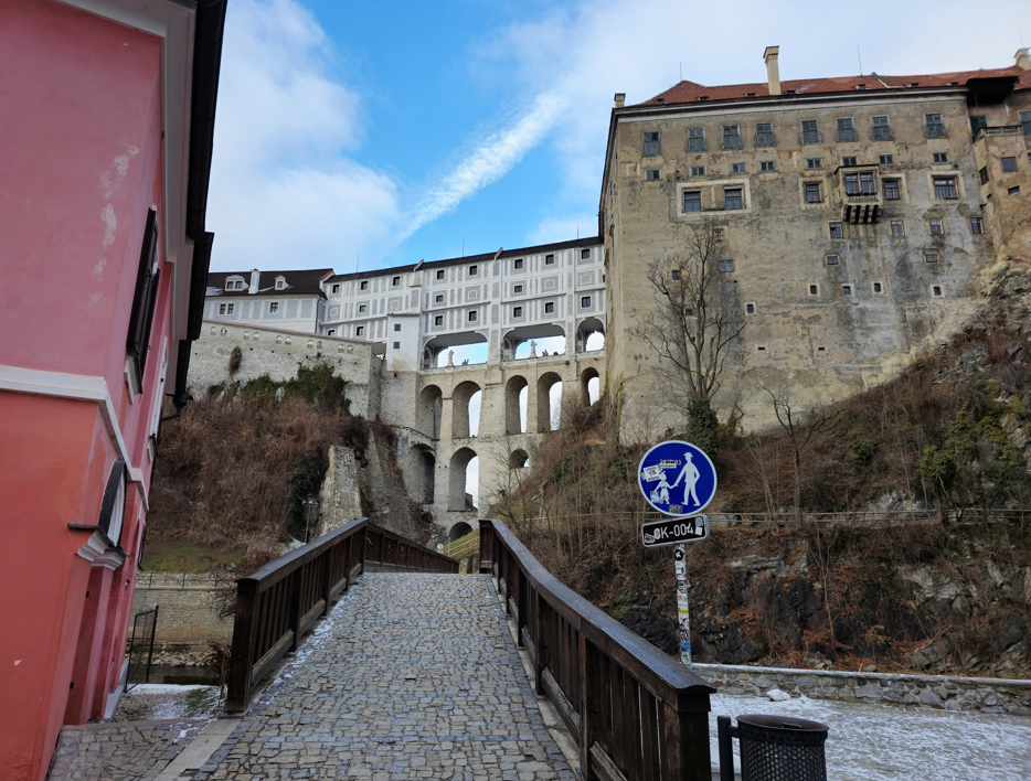 체코, 체스키 크룸로프(Český Krumlov) - 성 아래 육교에서